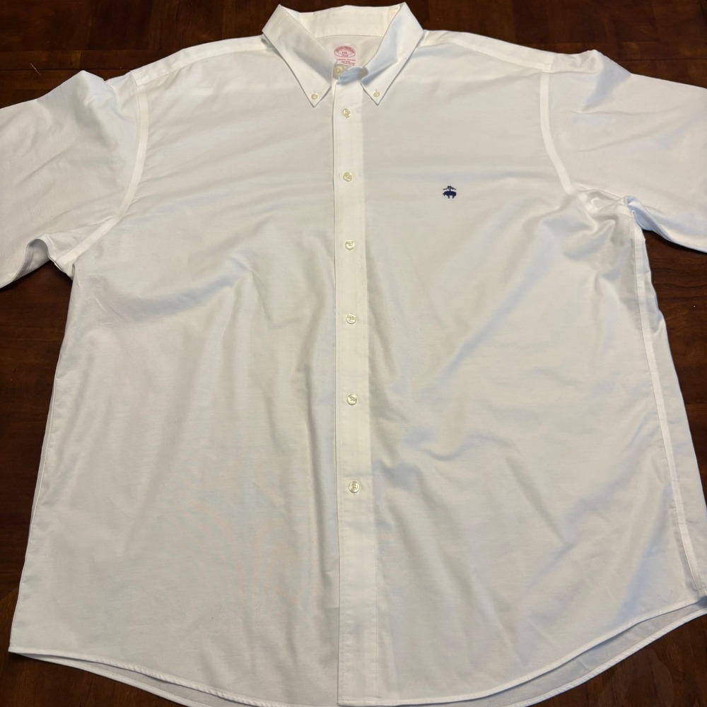 Brooks Brothers Shirt Mens XXL White Supima Cotton Non-Iron Button Down 346 Logo